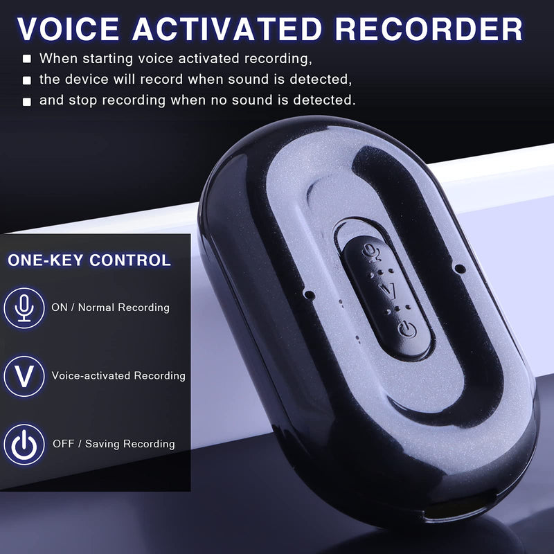  [AUSTRALIA] - Binrrio Magnetic Voice Activated Recorder Mini Voice Recorder Audio Recording Listening Device, 100 Hours Battery Time 192 Hours Recording Capacity 16GB-58