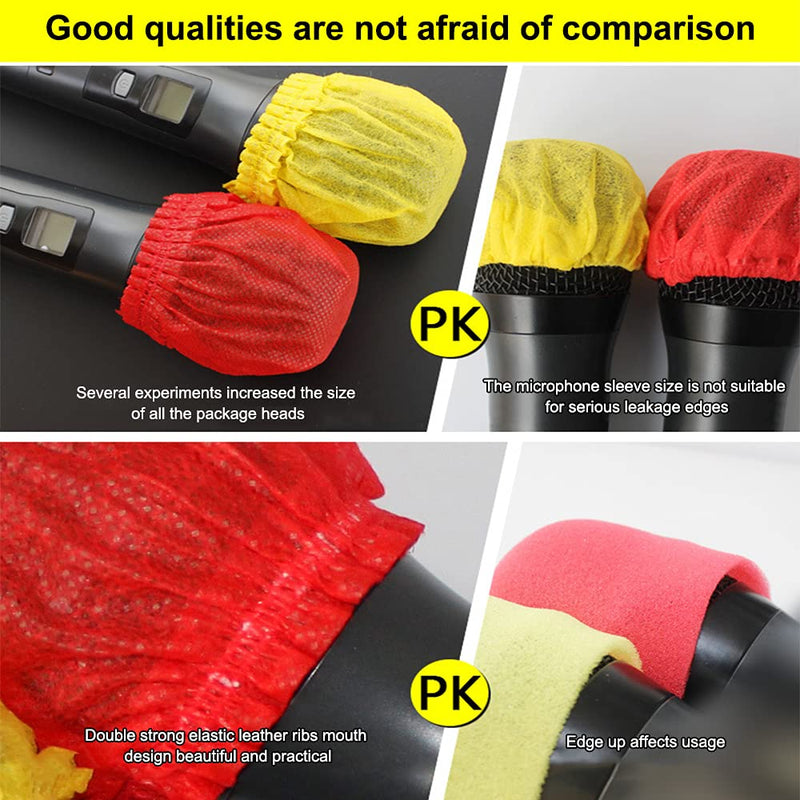  [AUSTRALIA] - 200 Pcs Disposable Microphone Cover, Non-woven Handheld Microphone Windscreen with Elastic Band, Clean and No-odor Mic Covers for KTV, Interview, Recording Studio, Performance, Speech (Color) Color