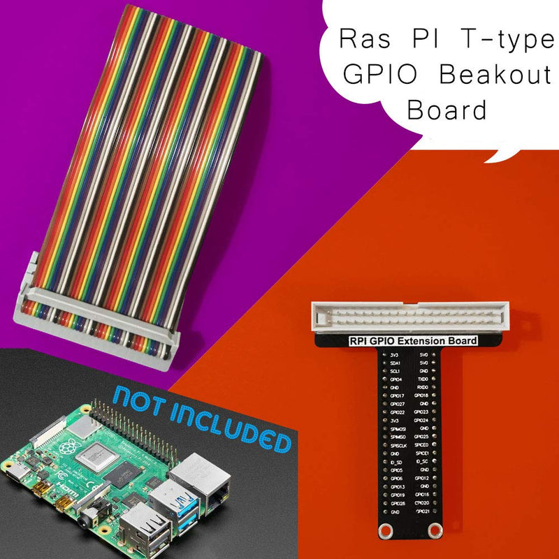  [AUSTRALIA] - LK COKOINO for Raspberry Pi GPIO Breakout, T-Type GPIO Expansion Board+830 Points Solderless Breadboard+65pcs Jumper Cables+40pin Rainbow Ribbon Cable