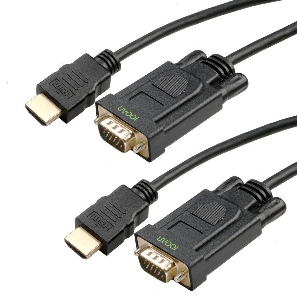  [AUSTRALIA] - HDMI to VGA Cable 6ft 2-Pack,Unidirectional Male HDMI to VGA Male Computer Monitor Cable Cord 1080P Compatible for Computer, Switch, Player Game, and Other HDMI Devices 62phd moueti