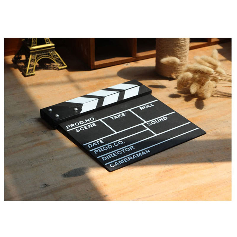  [AUSTRALIA] - E-outstanding Movie Film Clap Shooting Props Black Wooden Board 20x20cm Director Film Movie Cut Wooden Clapboard
