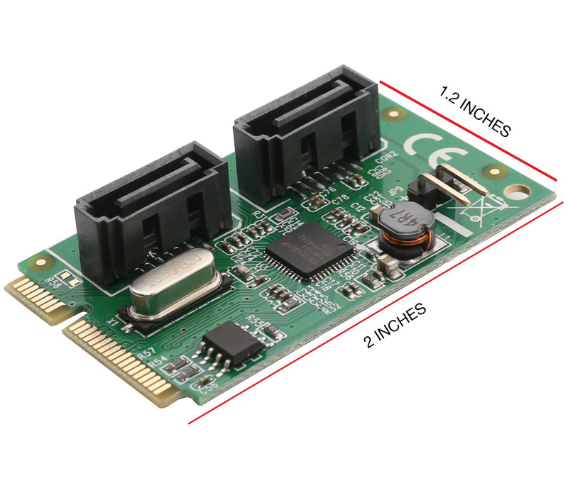  [AUSTRALIA] - 2 Port Mini PCIe to SATA III Controller Card AsMedia ASM1061 Chipset