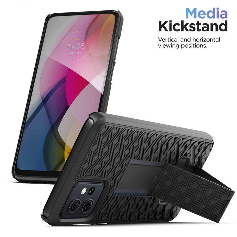  [AUSTRALIA] - Encased Belt Case for 2023 Moto G Power 5G Phone Case with Holster Clip and Kickstand (2023 Motorola G PWR 5G)