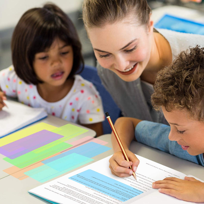  [AUSTRALIA] - Guided Reading Highlight Strips Colored Overlay Reading Tracking Rulers Helps with Reduce Visual Stress (8 Pack) 8