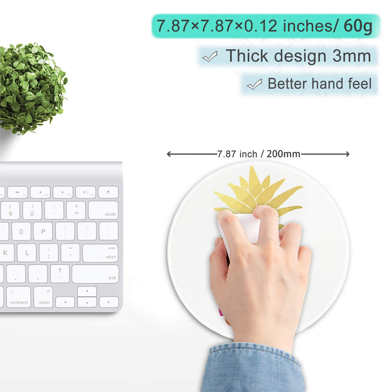  [AUSTRALIA] - Mouse Pad with Design, ITNRSIIET Small Custom Mouse Mat for Women and Girls, Enhanced Thickness, Dual Stitched Edges, Ultra Soft, Cute Round Mousepad for Computer Office Gaming Laptop Mac, Pineapple Colorful Pineapple