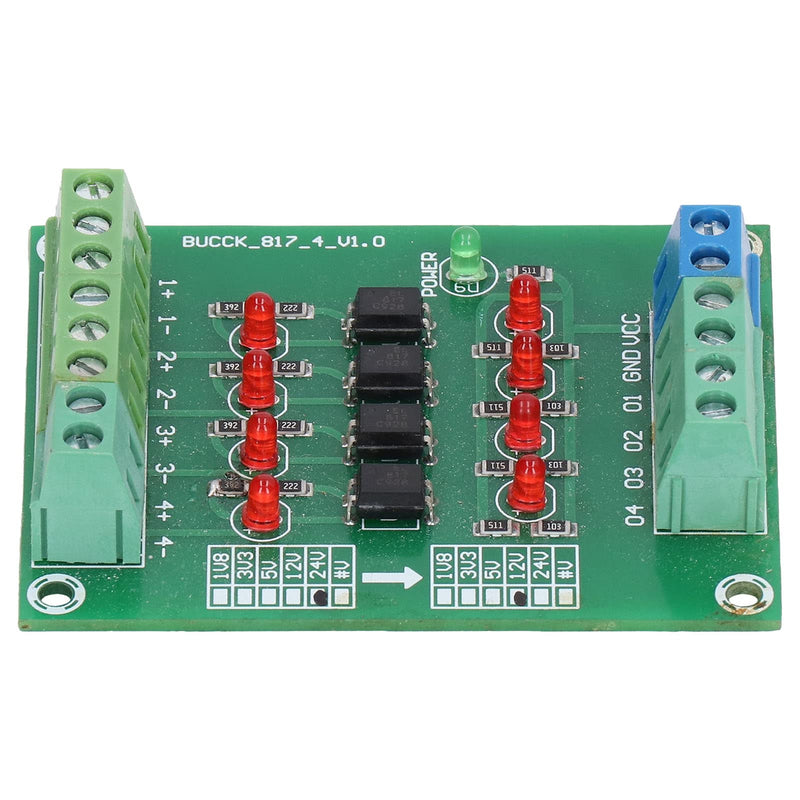  [AUSTRALIA] - Fyearfly Optocoupler Isolation Card, 4-Channel Optocoupler Isolation Module 24V to 5V PLC Signal Level Voltage Converter Electrical Component, for Pnp to Npn Conversion