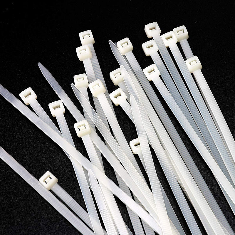  [AUSTRALIA] - 400pcs White Zip Ties Assorted Size Nylon Cable Zip Ties 4" +5"+6"+8"+10"and 12" Heavy Duty Cable Zip Ties Combo Pack Perfect for Home Outdoor Garden Office Use