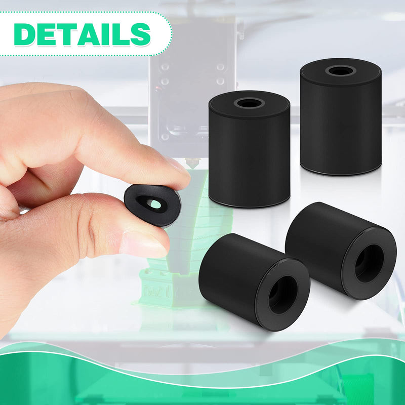  [AUSTRALIA] - 8 Pieces 3D Printer Heat Bed Leveling Parts, Silicone Solid Column, OD 0.63 Inch ID 0.16 Inch Stable Hot Bed Tool Heat-Resistant Buffer Compatible with CR-10 Ender 3 Bottom Connect, Black