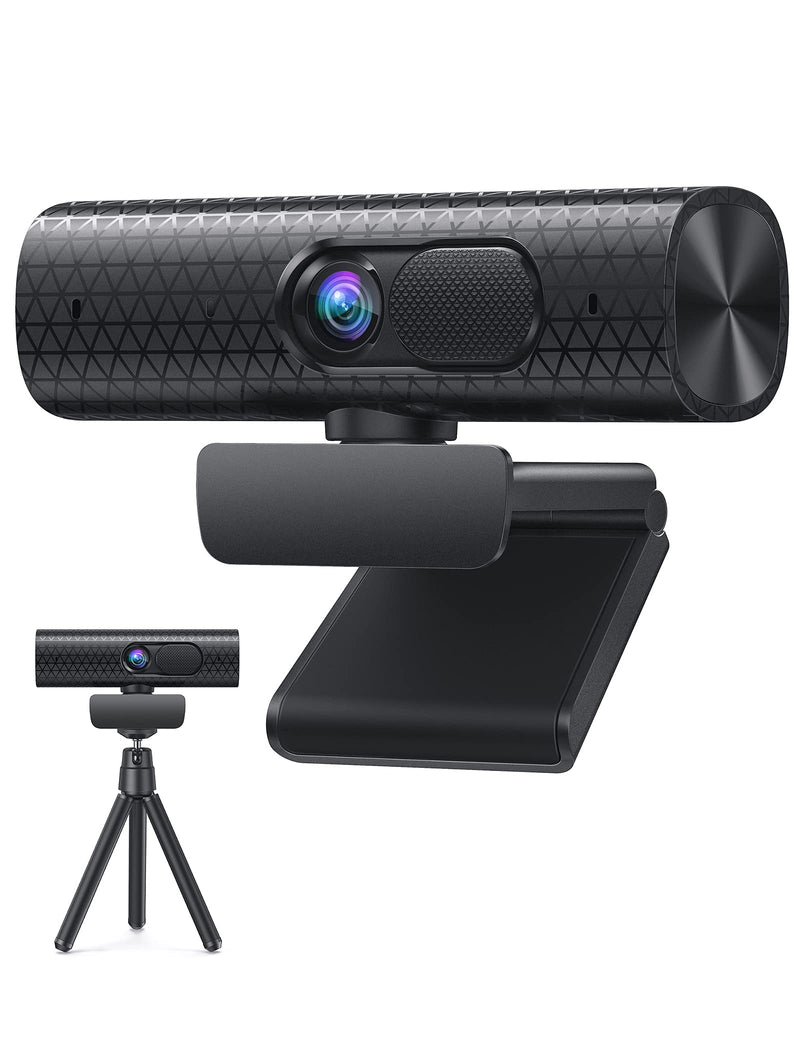  [AUSTRALIA] - 2K Webcam with Dual Microphones, FHD 1080P/60fps Web Camera, Autofocus, 4X Digital Zoom, USB 2.0 Streaming Webcam with Tripod and Cover Slide for PC, Laptop, Mac, Zoom, Skype, YouTube