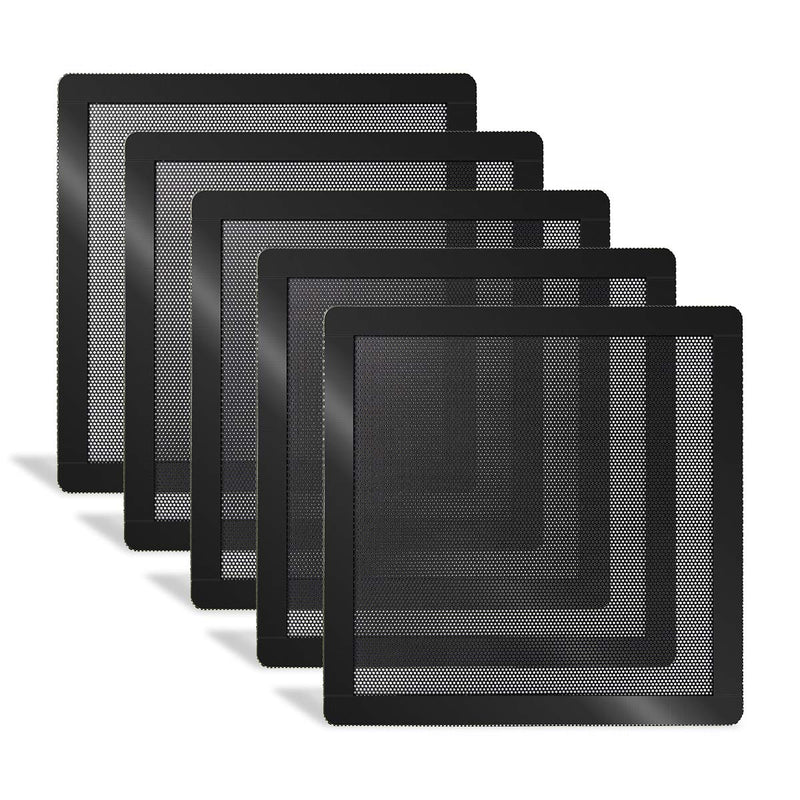  [AUSTRALIA] - 120mm 140mm PC Fan Dust Filter Magnetic Frame Computer Fan Grills Black Dust Mesh PC Cooler Filter Screen Dustproof Case Covers 5 Pack (140140mm) 140*140mm