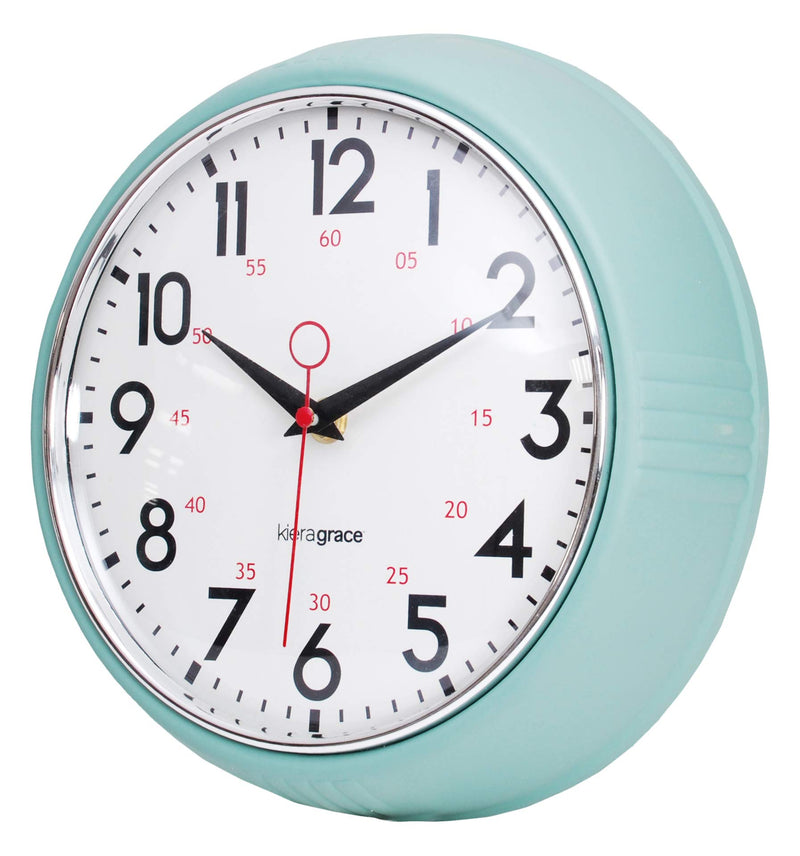 Kiera Grace Retro Wall-Clocks, 9.5", Green - LeoForward Australia