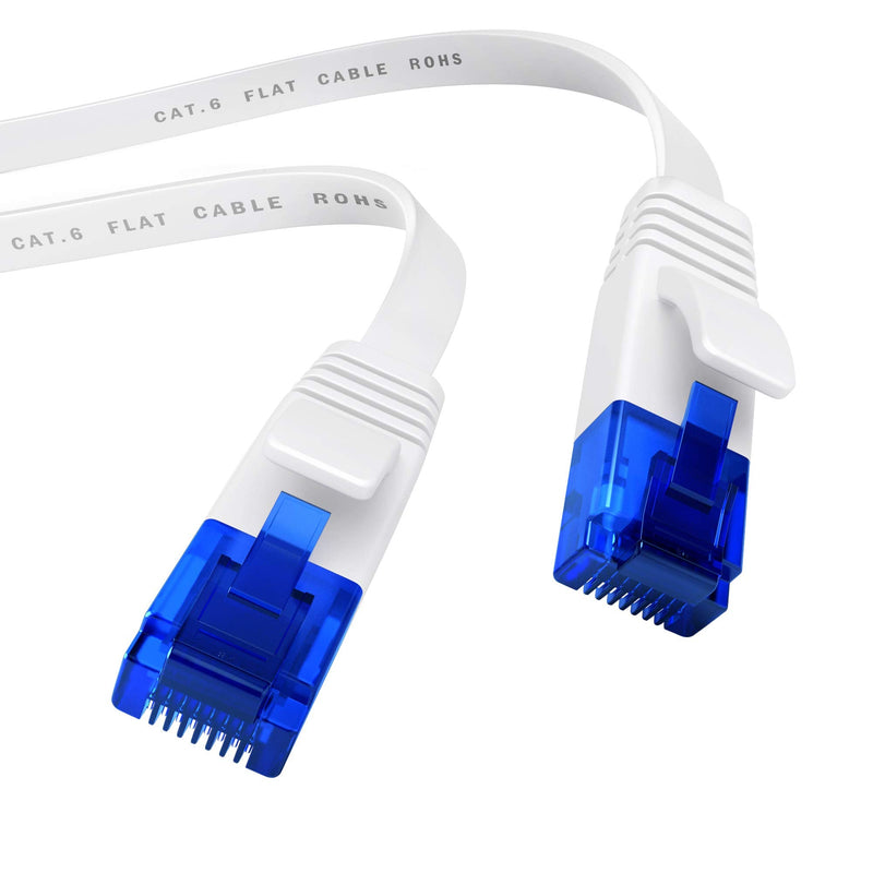  [AUSTRALIA] - KabelDirekt – Ethernet Cable & Cat 6 Flat Network Cable/cord – 75ft – RJ45 gigabit cable – highly flexible, suitable for permanent installation – ideal for 1Gbps networks/LANs; black/blue 75 feet