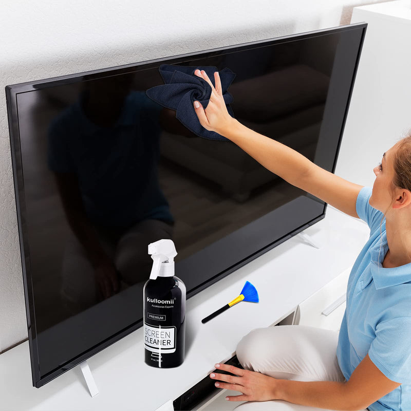  [AUSTRALIA] - Screen Cleaner Spray, 17oz Screen Cleaning Kit for iPhone, Ipad, TV, Monitor, Laptop, Computer, MacBook, Kulloomii 500ml Large Bottle Electronic Cleaner with Microfiber Cloth and Brush