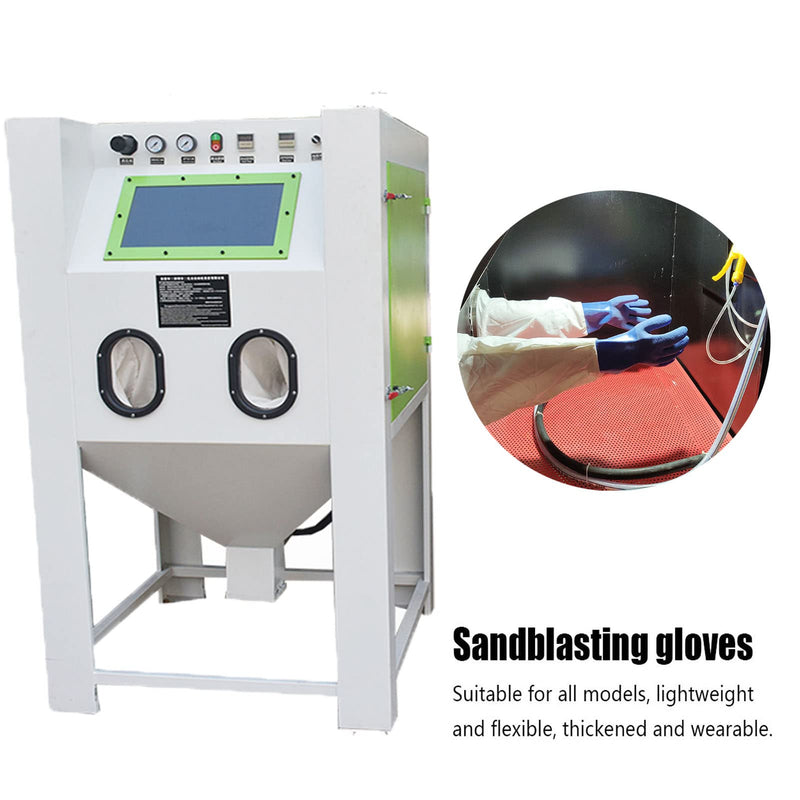  [AUSTRALIA] - Jewboer 23.6" Canvas Rubber Sandblasting Sand blaster Protection Gloves for Sandblast Cabinets XL,1 pair