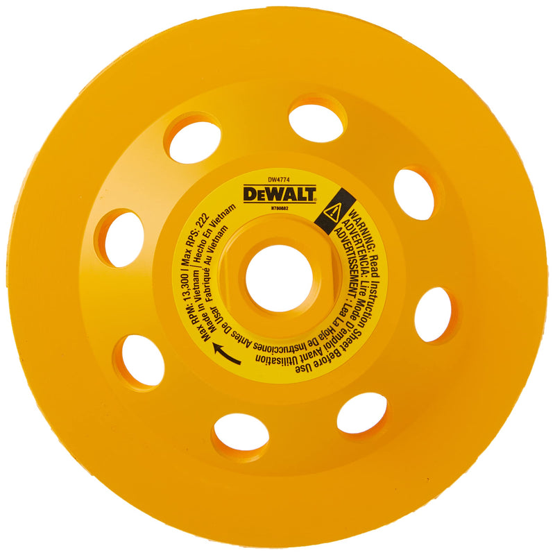  [AUSTRALIA] - DEWALT Grinding Wheel, Double Row, Diamond Cup, 4-1/2-Inch (DW4774)