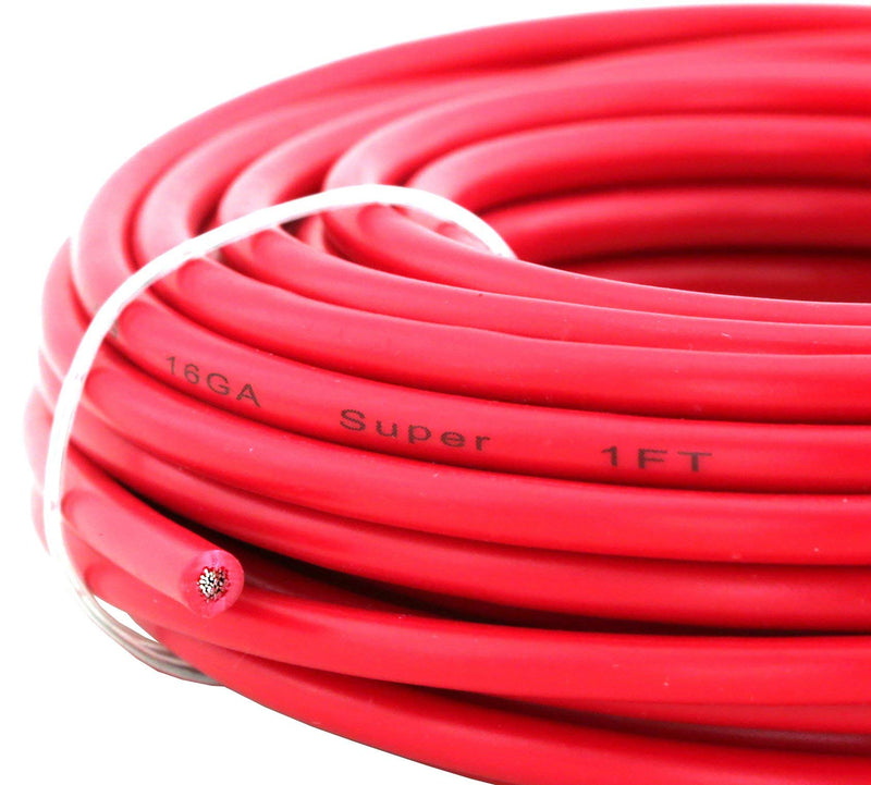  [AUSTRALIA] - 16 AWG (True American Wire Ga) CCA Copper Clad Aluminum Primary Wire. 25 ft Red & 25 ft Black Bundle. For Car Audio Speaker Amplifier Remote Hook up Trailer wiring (Also Available in 14 & 18 Gauge) 16 AWG 25' Red & Black