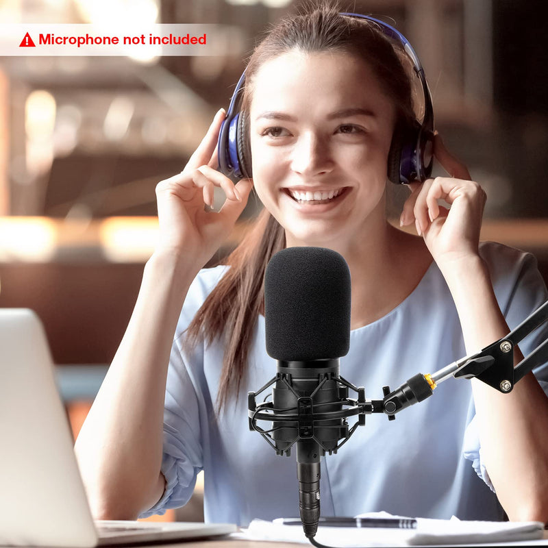  [AUSTRALIA] - Microphone Shock Mount with Pop Filter, Mic Anti-Vibration Suspension Shock Mount Holder Compatible for Audio Technica AT2020 AT2035 ATR2500 Mic by WIBOND