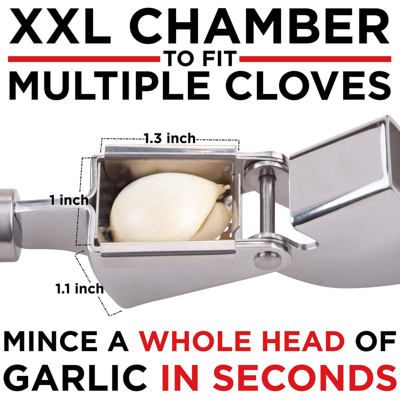  [AUSTRALIA] - Alpha Grillers Garlic Press. Stainless Steel Mincer & Crusher With Silicone Roller Peeler. Easy Squeeze, Rust Proof, Dishwasher Safe, Easy Clean