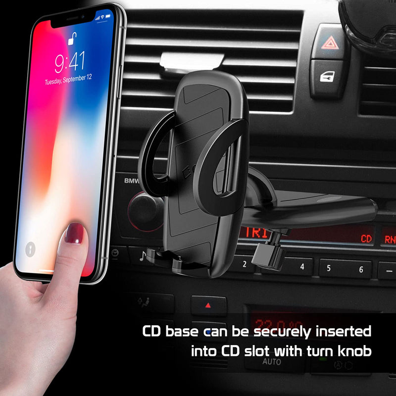  [AUSTRALIA] - Cellet Easy to Mount, CD Slot Mount - Universal Car Mount Phone Holder for iPhone, Google, Samsung, Moto, Huawei, Nokia, LG, and All Other Smartphones Vice Hold