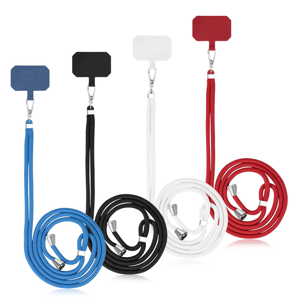  [AUSTRALIA] - Phone Lanyard, Universal Cell Phone Lanyard with Adjustable Nylon Neck Strap Black&white&blue&red