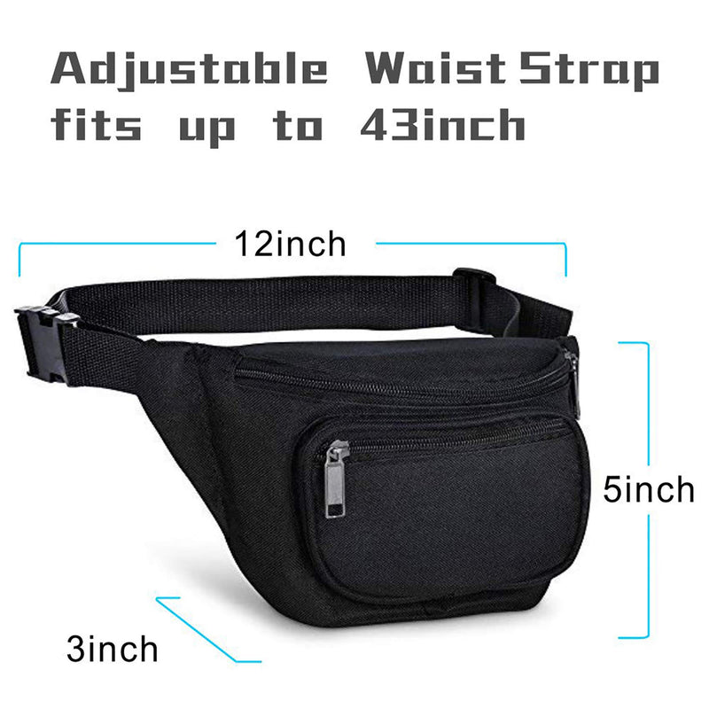 Fanny Pack, BuyAgain Quick Release Buckle Travel Sport Waist Fanny Pack Bag For Men Or Women Black - LeoForward Australia