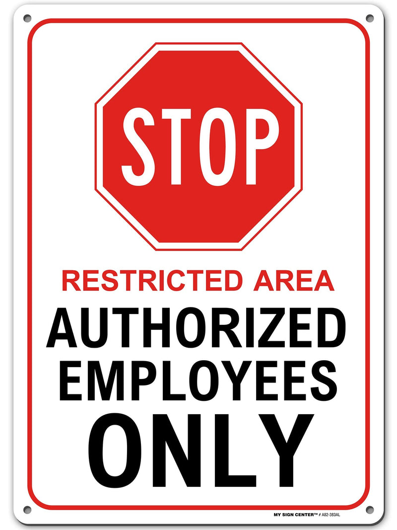  [AUSTRALIA] - Authorized Personnel Only Restricted Area Sign, 10” x 14” Industrial Grade Aluminum, Easy Mounting, Rust-Free/Fade Resistance, Indoor/Outdoor, USA Made by MY SIGN CENTER