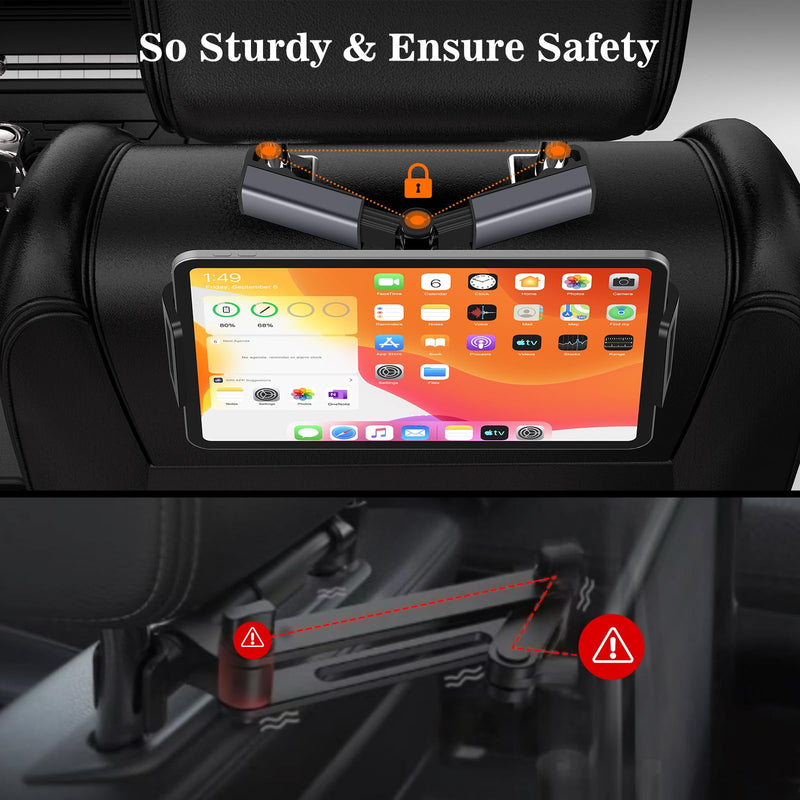  [AUSTRALIA] - Tablet Holder for Car, iPad Mount Stand Headrest Back Seat Road Trip Essentials Car Must Haves for Kids Adults Compatible with iPad Pro Air Mini,Galaxy Tab,Fire HD 4.7-12.9" Cell Phone and Devices