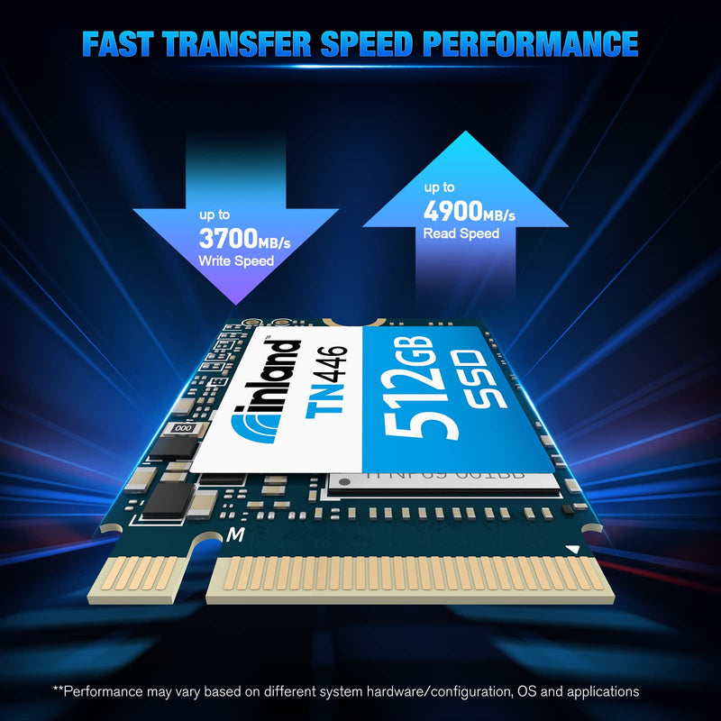  [AUSTRALIA] - INLAND 2230 Internal SSD 512GB High Performance Gen4x4 M.2 2230 30mm Internal Solid State Drive PCIe 4.0, up to 4,900 MB/s, TN446