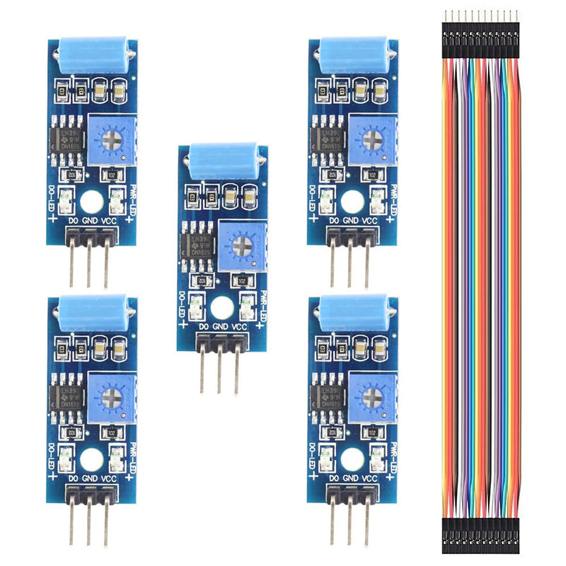  [AUSTRALIA] - DAOKI 5PACK Vibration Sensor Module SW-420 Motion Alarm Switch Detector Electronic DIY Kit for Arduino with Dupont Cable