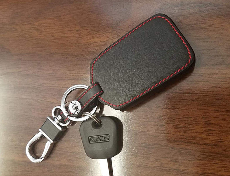  [AUSTRALIA] - KAWIHEN Leather Smart Remote Key Fob Case Holder Cover for M3N-32337100 22881480 Chevrolet Colorado Silverado 1500 2500 HD 3500 HD GMC Canyon Sierra 1500 2500 HD 3500 HD