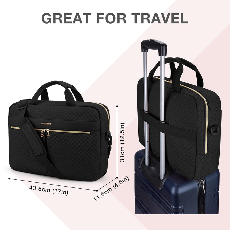  [AUSTRALIA] - 17.3 Inch Laptop Bag,BAGSMART Briefcase for Women Large Laptop Case Computer Bag Office Travel Business Black