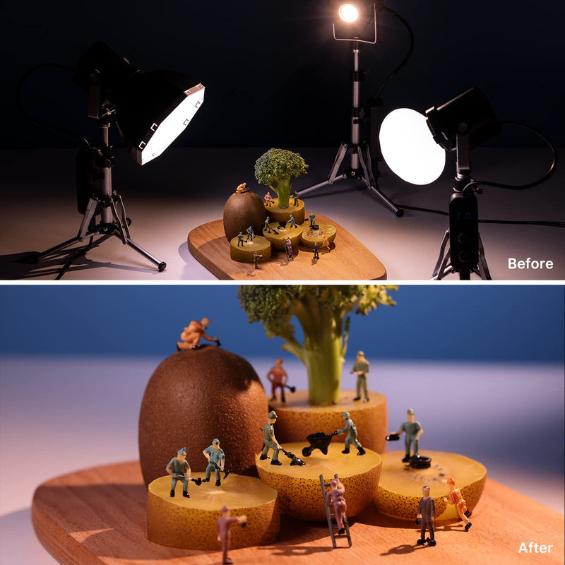  [AUSTRALIA] - Ulanzi Mini Microphotography Fill Light Kit，2500K-10000K Bi-Color Temperature Adjustment LED Cob Light Kit, 340mm Light Tripod Kit for Mini Place Photography.