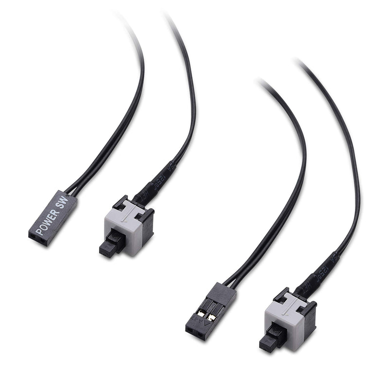  [AUSTRALIA] - Cable Matters 2-Pack ATX PC Motherboard 2-Pin SW Computer Switch Cord, PC Power Button with On Off Button - 20 Inches