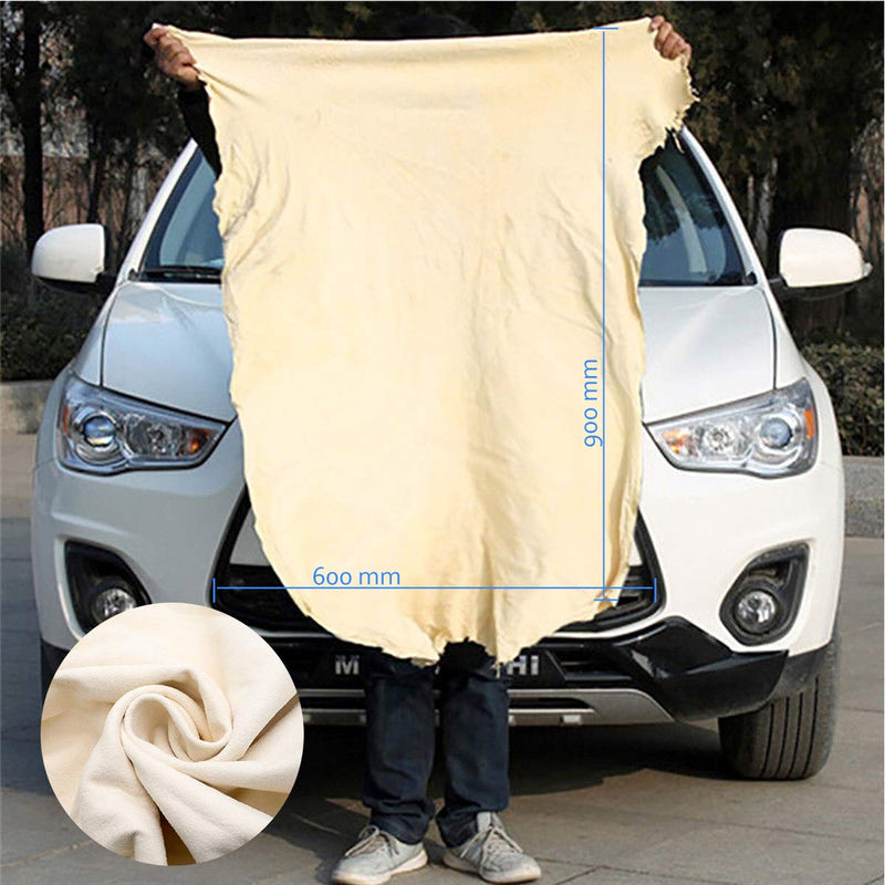  [AUSTRALIA] - Car Drying Chamois, Maso 23.6"x35.4" Large Natural Leather Car Cleaning Cloth Towel Washing Pack of 1 X1