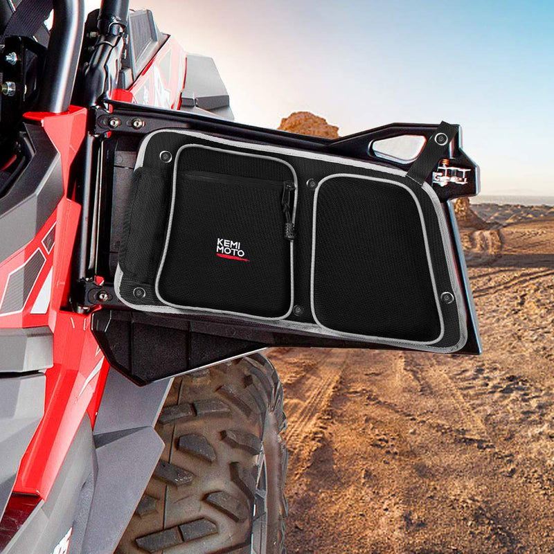  [AUSTRALIA] - RZR Rear Door Bags, KEMIMOTO Passenger and Driver Side Storage Bag Set with Knee Pad Compatible with 2014-2019 Polaris RZR 4 900, XP4 1000, 4 Door Turbo