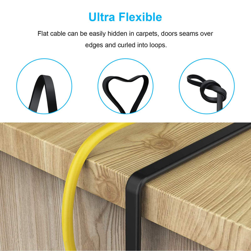  [AUSTRALIA] - CAT 8 Ethernet Cable, 10ft High Speed 40Gbps 2000MHz 26AWG Shielded Flat Heavy Duty S/FTP CAT8 Gigabit Internet Network LAN Patch Cord for Xbox, PS5, PS4, Gaming, Router, Modem, Switch (10 Feet Black)