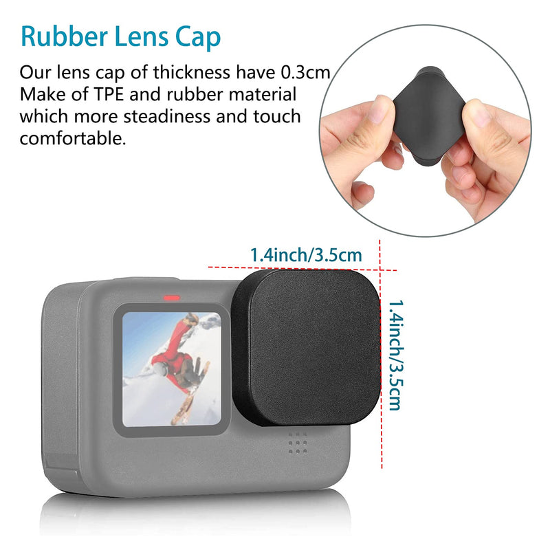  [AUSTRALIA] - Screen protector for GoPro Hero 10/hero 9 black ultra transparent tempered glass 6 pieces TPE rubber lens Cap accessories