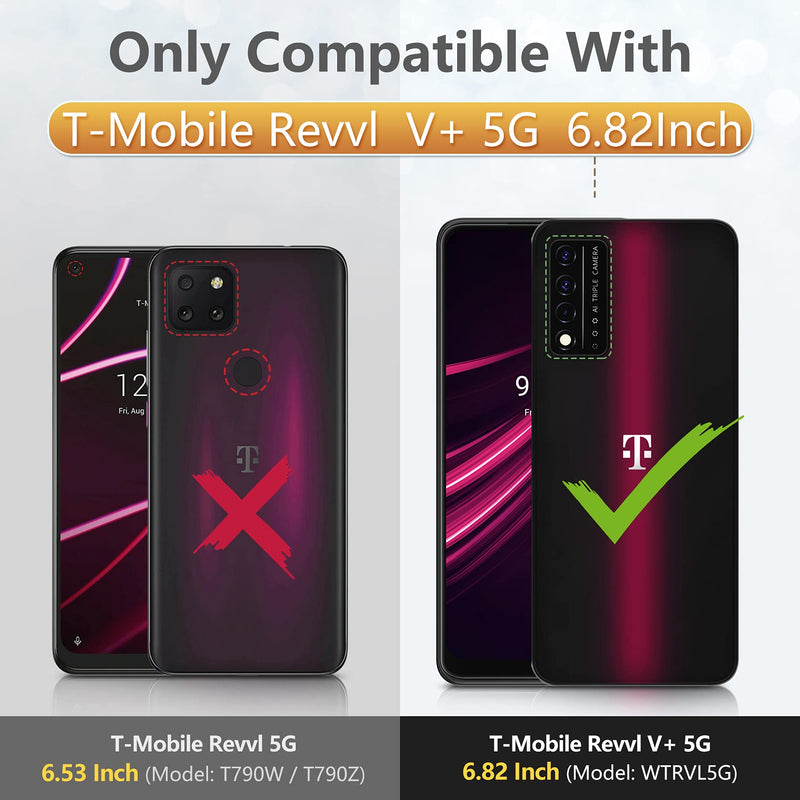  [AUSTRALIA] - JXVM for T-Mobile Revvl V Plus 5G Case with Built in Screen Protector, Full Body Rugged Case for T-Mobile Revvl V+ 5G, Protective Phone Cover 6.82 inch 2021 (Black) Black