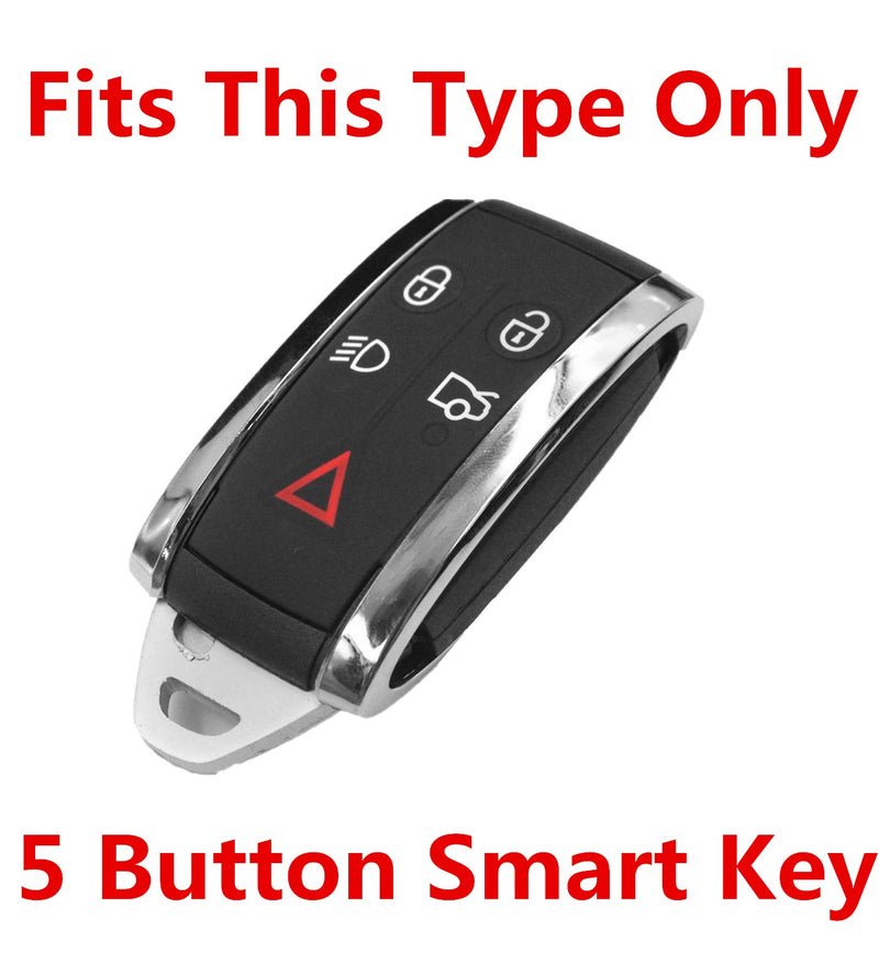 [AUSTRALIA] - Rpkey Leather Keyless Entry Remote Control Key Fob Cover Case protector For Jaguar X S-Type XF XK XKR 5B KR55WK49244 KR55WK45694