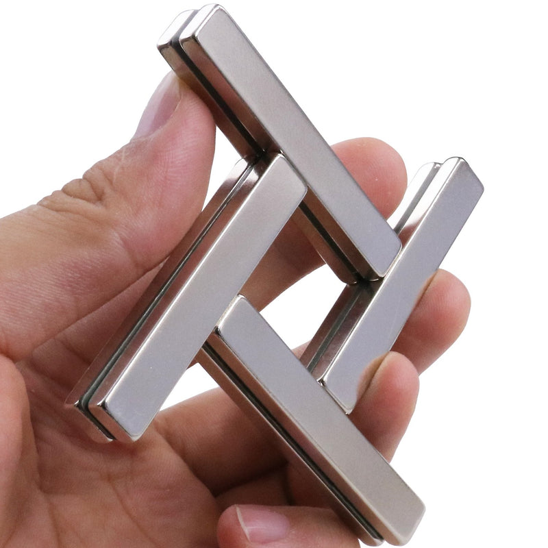 Powerful Neodymium Bar Magnets, Rare-Earth Metal Neodymium Magnet, N45, Incredibly Strong 33 LB Strength - 60 x 10 x 5 mm, Pack of 8 60x10x5mm 8p - LeoForward Australia