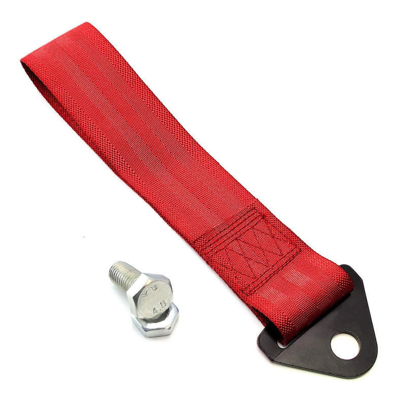  [AUSTRALIA] - iJDMTOY Sports Red Appearance Racing Style Nylon Tow Strap Universal Fit Compatible with Front or Rear Bumper