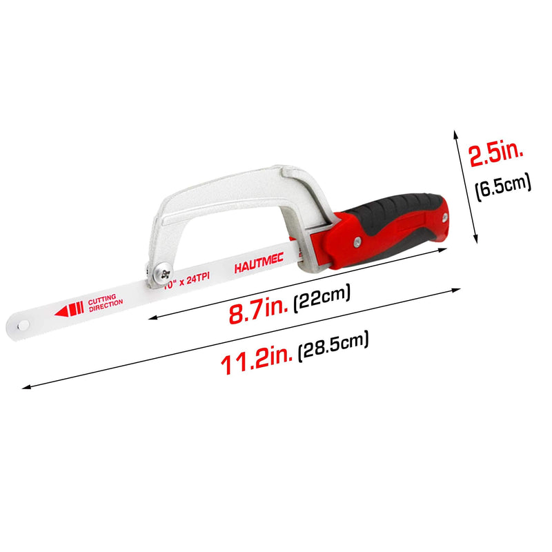  [AUSTRALIA] - HAUTMEC Mini Hacksaw – Compact Hand Hack Saw Metal Frame With Bimetal HSS Blade HT0035-PL