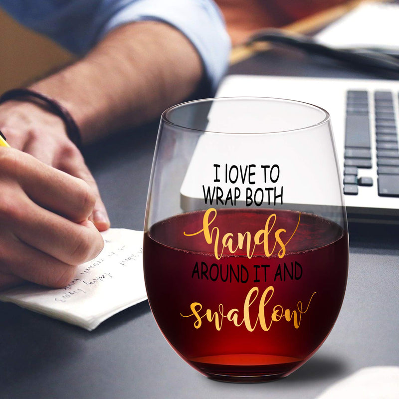  [AUSTRALIA] - I Love To Wrap My Hands Around It and Swallow - Funny Stemless Wine Glass, Perfect for Bachelorette Gift, Gag Gift for Women Birthday Gifts for Friend BFF Wife Girlfriend