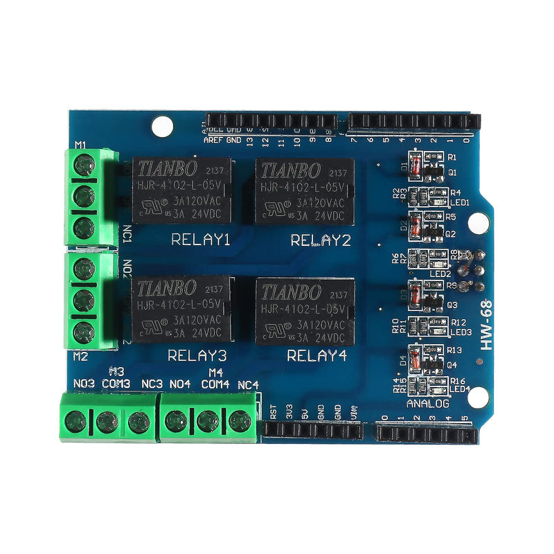  [AUSTRALIA] - AITIAO 3Pcs 4 Channel 5V Relay Shield Module for UNO R3 Relay Shield,Four Channel Relay Control Board Relay Expansion Board for Arduino PIC AVR DSP ARM MCU UNO R3 Mega 2560