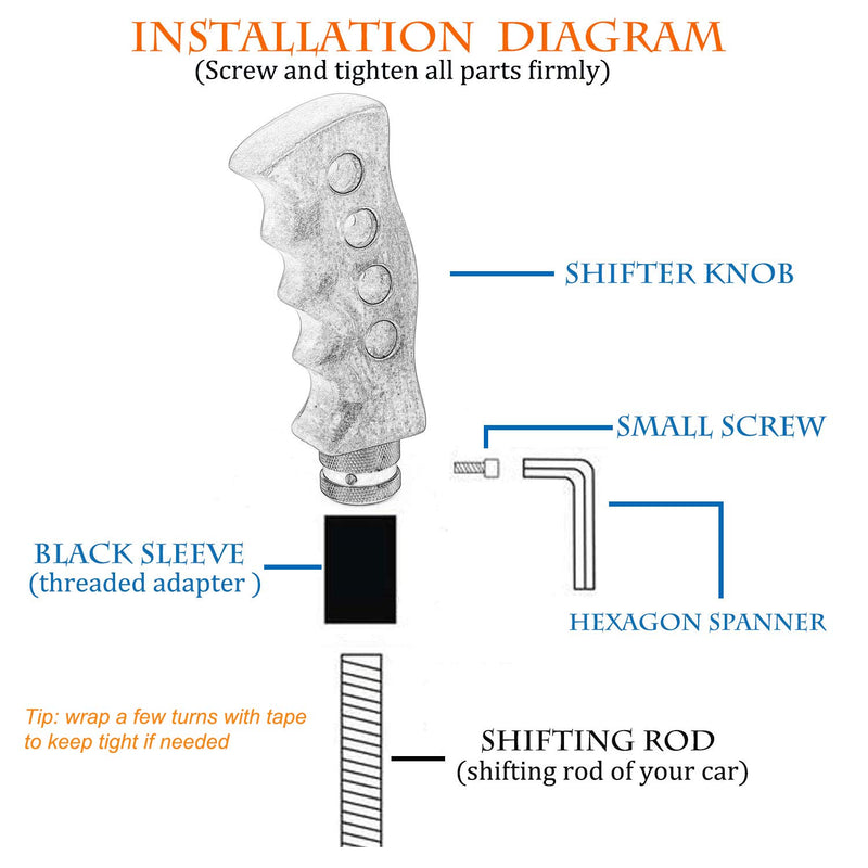  [AUSTRALIA] - Thruifo Manual Gear Stick Shifter Head, Handle Shape Automatic Car Shift Head Fit Most MT Vehicles, Gray