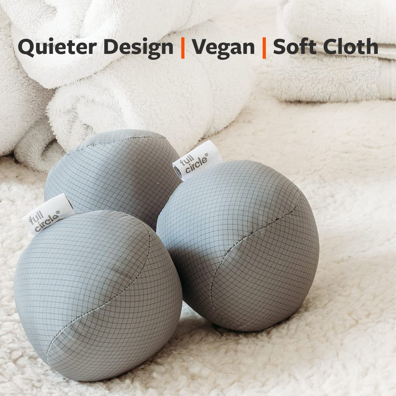  [AUSTRALIA] - Full Circle Loads of Fun Anti-Static Dryer, Set of 3 – Quiet, Scent-Free and Hypoallergenic Reusable Fabric Softener Laundry Balls – Non Toxic and Vegan, Gray 3 Count