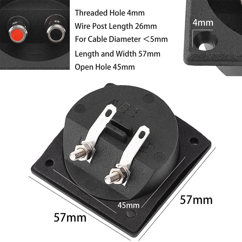  [AUSTRALIA] - Cuifati Terminal Connector, Easy Installation with 2 mounting Holes, Speaker Terminal, Black ABS Base + Metal Terminal for DIY Hotel in Home Hotel