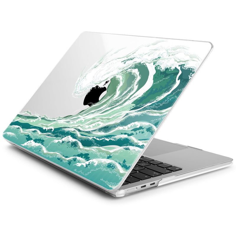  [AUSTRALIA] - Batianda Premium Case for New MacBook Air 15 inch 2023 with M2 Chip Model A2941, Designed Protective Plastic Hardshell & Keyboard Cover & Screen Protector, Waves