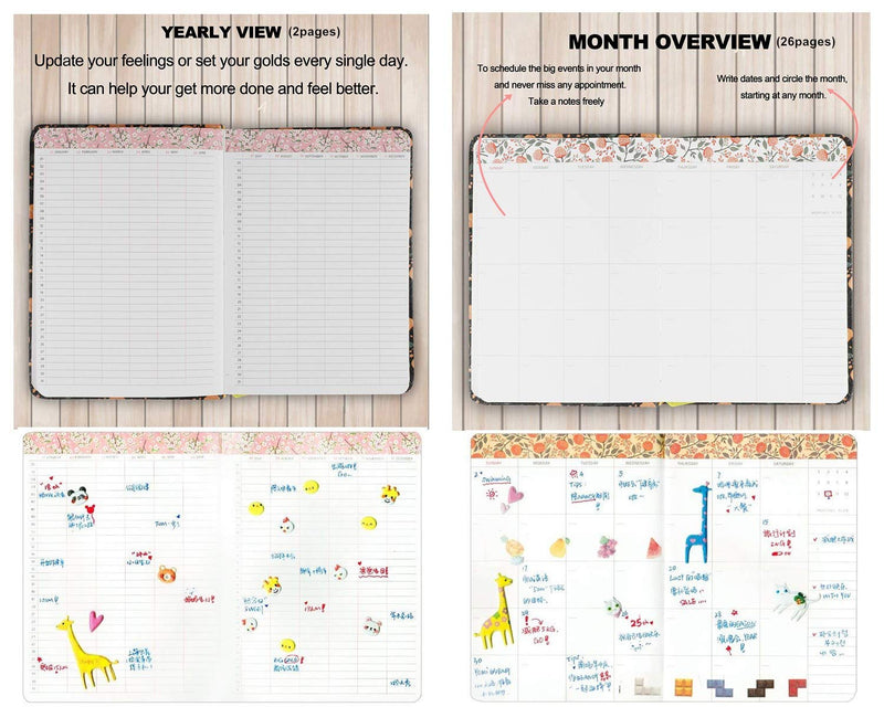  [AUSTRALIA] - Flowery Journal, Planner Notebook and Calendar Schedule Organizer (Green Tropical, A7(5 inch)) Green Tropical A7(5 inch)