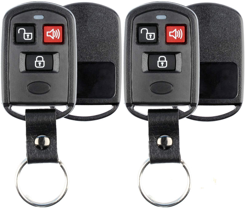  [AUSTRALIA] - KeylessOption Keyless Entry Remote Key Fob Case Shell Button Pad Cover Leather Strap For Hyundai Kia (Pack of 2)